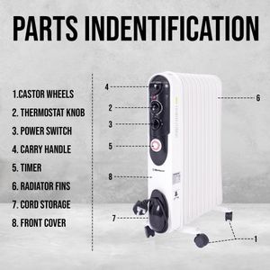 Belaco Oil Filled Radiator Heater, 2500W – Portable Electric