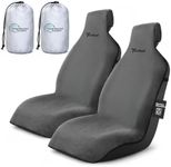 TESFEEL Car Seat Cover Towel, Waterproof Terry Cloth Car Seat Cover Universal Fit for Cars, SUVs, Pickups, Washable Car Seat Protector Brand Customized(Gray,2pcs)