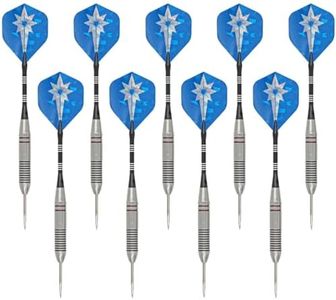 9 Pack Steel Tip Darts 24g Professional Steel Tip Darts Set Aluminum Barrel 163mm Flights Stems