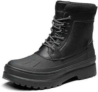 Bruno Marc Men's Insulated Waterproof Snow Boots Warm Fur Lined Outdoor Breathable Winter Boot Black,Size15,SBSB229M