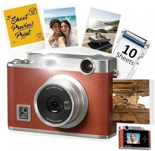 PRT Z3 2-in-1 Instant Print Camera & Photo Printer with 2.8” Preview Screen, 8 Filters, Bluetooth Printing from Phone, 300 DPI Portable Camera for Travel, Party & Gifts, Brown