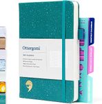 Ottergami Bullet Dotted Journal Set | Hardcover 150gsm Dotted Journal Notebook | A5 Notebook | Dotted Notebook Journaling Kit Includes: Stencils, Rear Pocket & Pen Holder | The Classic