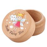 Tooth Fairy Box, Wooden Tooth Holder Tooth Cute Tooth Keepsake Box Tooth Storage Box Baby Tooth Saver Container Box for Kids Boys and Girls(Style 3)