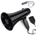 Megaphone Speaker PA Bullhorn with Detachable Handheld mic, Built-in Siren, USB Readers and 240S Recording