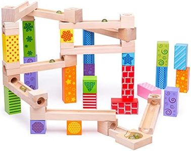 Bigjigs Toys, Marble Run, Wooden Toys, Wooden Marble Run, Construction Toys, Wooden Ball Run, Construction Toys For 3 4 5 Year Olds, Marble Run For 3 4 5 Year Olds, Marbles For Kids