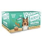 Burns Pet Nutrition Natural Wet Dog Food For Adult & Senior Dogs – Wild Fish, Carrots & Organic Brown Rice (12 x 150g)