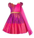 My Lil Princess Girls' Frockes Kids Pink Half Saree Frock Dress for Baby Girls_20_3-4 Years