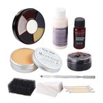 Mysense Liquid Latex Scar Wax SFX Makeup Kit for Fake Scars Wounds Burns Clown Zombie With 6 Color Wheel Face Body Paint Stage Blood Coagulated Blood Gel and Spatula Sponges Q-tips