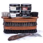 FootFitter Shoe Shine Valet Refill Set - 100% Horsehair Brushes, Shoe Creams, Shoe Horn, Microfiber Shine Cloths!