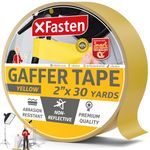 XFasten Yellow Multipurpose Gaffers Tape 2 Inch X 30 Yards, Cable Management Gaffer Tape, Ideal Indoor, Outdoor Pro Gaff Tape 2 Inch, Non-Reflective Matte Gaffing for Photography, Music, Film, Events