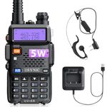 eSynic Professional Walkie Talkies uv5r 5W Rechargeable UV-5R Radio Walkie Talkies Dual Band VHF/UHF Clear Calls 2 Way Radio Long Range with LED Display 128CH Supports VOX FM Functions for In&Outdoor