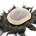 PRAVRAJYA 100% Human Hair Extension, Full Head Natural Looking Short Straight Hair Wig Patch for Men | Everyday Wear - 8X6