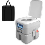 SereneLife Portable Toilet, Portable Potty Camping Toilet, Includes Travel Bag, 3 Way Pistol Flush, Rotating Spout, Great for Camping, Boating, Traveling, Worksites, 20L
