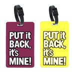 Storite Luggage/Bag/Travel ID Label Tags for Suitcase & School Bags Identifier Name Address Label with Silicon Strap | Pack of 2 | Multicolour