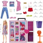 Barbie Doll and Dream Closet Set with Clothes and Accessories, 30+ Pieces and 15+ Storage Areas