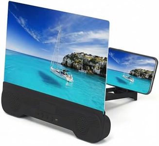 14'' Screen Magnifier with Bluetooth Speakers for Cell Phone,3D Magnifying Projector Screen Enlarger for Movies Videos Games Foldable Stand Holder with HD Screen Amplifier Supports All Smartphones