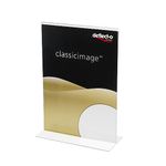 Deflecto A4 Portrait Stand Up Sign Holder - Stall A4 Display Stands - A4 Sign Holder - Stand Up Signs Display Board - Menu Stand - Document Holder - A4 Menu Holders For Tables