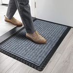 Amazelo Cart Polypropylene Anti Skid Door Mat for Entrance - Modern Stylish Washable Floor Rug Bath Mats for Home Office Bathroom - Multipurpose Rugs for Living Room Kitchen & Hall, 60x40 cm, Grey