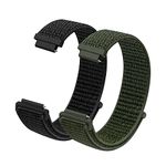 Vicloon Nylon Fabric Watch Straps, Pack of 2 Quick Release Watch Strap 16mm Nylon Replacement Watch Band for Men and Women Multicolors (Black+Green)