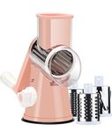 Ancevsk Rotary Cheese Grater Handheld, Round Mandoline Slicer Graters, Multifunctional Cheese shredder Grater for Kitchen. (Pink)