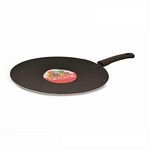 NAVRANG Cookware Nonstick Aluminium Curved Tawa 30cm | Non-Stick Heavy Tava with Sturdy Handle - Red Color