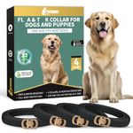 YOTANGO Adjustable Dog Collar 4 Pack - Black Collar for Dogs, Soft Comfortable Lasting Waterproof Collar with 32 Months Protection for Small/Medium/Large Dogs(65cm)