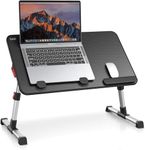 Laptop Desk Table, SAIJI Adjustable Laptop Stand, Portable Lap Desks with Foldable Legs, Notebook Standing Breakfast Tray Reading Desk for Sofa Couch Bed Floor (Black,Medium Size)