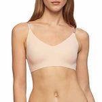 Calvin Klein Women's Invisibles Wirefree Lightly Lined Triangle Bralette, Bare, M