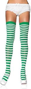 Leg Avenue Femme Leg Avenue Bas Rayures Bicolores Taille Unique Collants pour d guisements, Blanc Vert, Taille unique EU