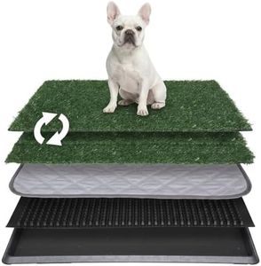 Petgrow artificial grass dog toilet with tray 50.8×63.5cm, easy to clean, reusable pet urinal pad for training, 4th floor with replacement grass indoor balcony corridor dog basin (M)