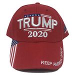 Trump 2020 Hat - Keep America Great 3D Embroidery American Flag Donald Trump MAGA Baseball Cap, Republican Red, One Size