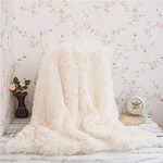 Cream White Blanket, Soft and Cozy Fluffy Blanket 160x200cm, Ultra Warm Living Blanket, Perfect Sofa or Bedspread,Sofa Blanket, Wool Blanket,Versatile Outdoor Blanket Throw