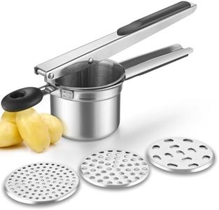 WILLIZTER Potato Ricer, Stainless Steel Potato Ricer Fruit and Vegetables Masher Food Ricer Large Capacity with 3 Interchangeable Discs & Inner Cup