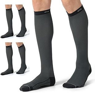 CS CELERSPORT 3 Pairs Compression Socks 20-30mmHg for Men Circulation Socks For Running, Traveling, Shin Splints, Nurse, Athletic And Pregnancy Dark Grey