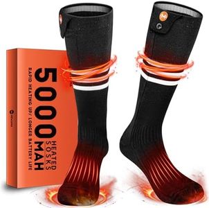 Heated Socks for Men Women, MewaMaA Battery Heated Socks Rechargeable Washable, Electric Socks Foot Warmer for Hiking Biking Camping Skiing Hunting Outdoor Work, Heating Socks Warm Socks