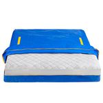 Mattress Moving Bag King Size, Heavy Duty Mattress Cover with Sturdy Zippers, Plastic Waterproof Mattress Protector with 8 Strong Carrying Handles, Reusable for Storage House Moving, Blue