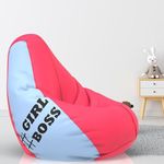 ComfyBean Bag with Beans Filled XXL- Official: Jack & Mayers Bean Bags - for Teenagers - Max User Height : 4.5-5 Ft.-Weight : 45-50 Kgs(Model: Girl Boss - Pink Sea-Blue)