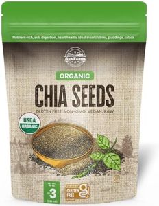 AVA FARMS Organic Chia Seeds – 3 LB. – Gluten-Free, Non-GMO – Kosher, Keto Friendly, Vegan Seeds for Chia Pudding, Breakfast, Smoothies, Salads, Desserts