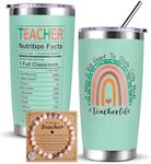 Teacher Gifts for Women-Teacher Appreciation Gifts -Gifts for Teachers Women - Birthday, Christmas, Graduation, Thanksgiving, Appreciation Week, Back to School Gifts -20 Oz Teacher Tumbler（Green）