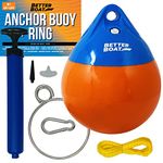 Anchor Bouy and Retrieval Ring 9" Vinyl Boat Buoy Balls Round Boat Mooring Buoys, Marker and Anchor Float Ball Floating Pick Up for Rope for Sea & Lake