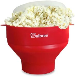 The Original Salbree Microwave Popcorn Popper, Silicone Popcorn Maker, Collapsible Microwavable Bowl - Hot Air Popper - No Oil Required - The Most Colors Available (Red)