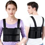 WONDSIGHIN Rib Injury Chest Binder Brace for Cracked Ribs - Rib Support Brace for Women and Men, Rib Cage Support Belts Chest Compression Wrap for Bruised, Fractured or Dislocated Ribs Protection, Compression Wrap and Chest Support (Small (Fits 34"-40"))