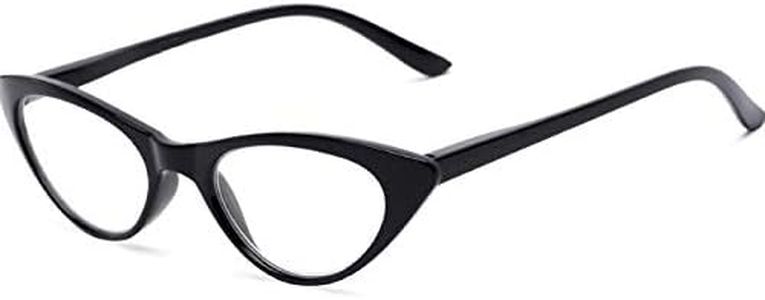 The Brit Cat Eye Reading Glasses, Full Frame Readers for Women +2.75 Black (1 Microfiber Cleaning Pouch Included)