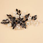 Kercisbeauty Black Crystal Hair Comb for Women Brides Bridesmaid Wedding Prom Costume Party Hair Accessories (Black)