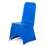 Trimming Shop Spandex Royal Blue Chair Cover Stretch Fabric Removable Washable Protective Slipcovers for Weddings Banquets Ceremony Hotel Dining Parties Décor, 4pcs