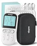 NURSAL Dual Channel TENS Unit Muscle Stimulator Machine, 3-in-1 Electronic Pulse Massager, 24 Modes TENS EMS Machine, Muscle Massager for Pain Relief Therapy, EVA Travel Case and 8 Electrode Pads