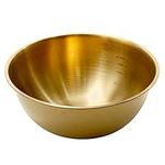 Anxingo 9.6 inch Large Capacity Stainless Steel Salad Bowl with Scale, Soup Bowl, Noodle Bowl, Snack Bowl, Can Hold a Variety of Food in Your Kitchen, Gold 24.5cm x 10.6cm