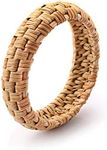 Rattan Bracelet For Women Handmade Lightweight Straw Wicker Braid Woven Bangle Bracelet Statement Chunky Bangle Bracelet (Classic A), rattan, rattan