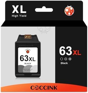 COCCINK 63XL Black High-Yield Remanufactured Ink Cartridge for HP 63 for Envy 4520 4512 4511 4510 Officejet 3830 4650 4652 5200 5252 5258 Deskjet 3630 3636 1112 2132 Printer hp63xl 1 Black