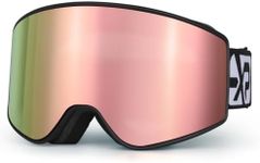 EXP VISION Ski/Snowboard Goggles Parent-child Snow Goggles Over Glasses for Men, Women Youth Kids (Adult Ski Goggles-Rose Gold)